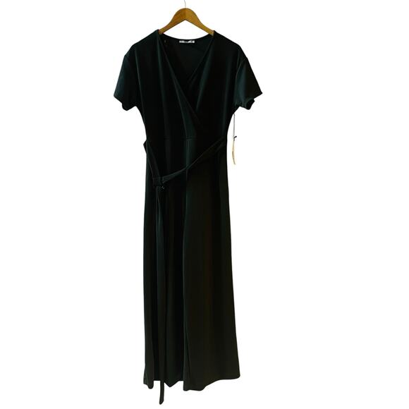 Haute Monde Pants - Haute Monde Short Sleeve Wide Leg Jumpsuit Size M Medium NWT Green